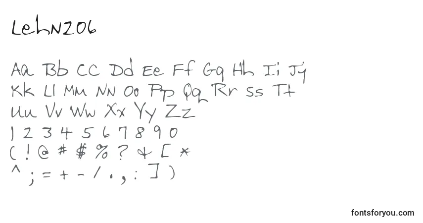 Lehn206フォント–アルファベット、数字、特殊文字