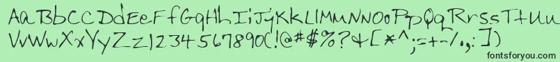 Lehn206 Font – Black Fonts on Green Background