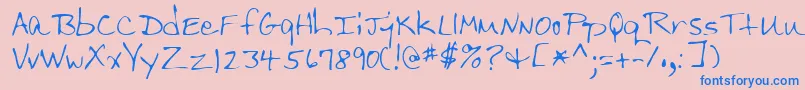 Lehn206 Font – Blue Fonts on Pink Background