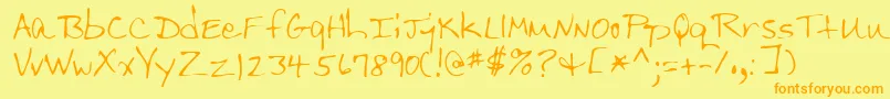 Lehn206 Font – Orange Fonts on Yellow Background