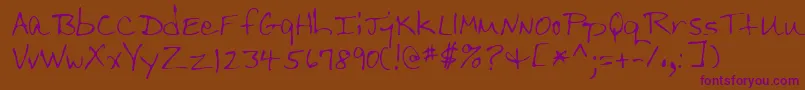 Lehn206 Font – Purple Fonts on Brown Background