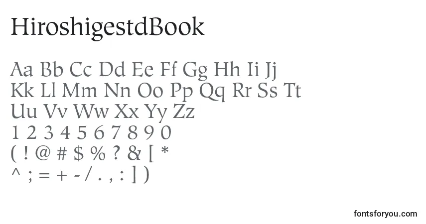 A fonte HiroshigestdBook – alfabeto, números, caracteres especiais
