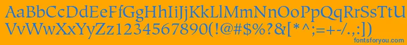 HiroshigestdBook Font – Blue Fonts on Orange Background