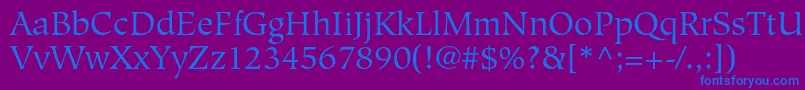 HiroshigestdBook Font – Blue Fonts on Purple Background