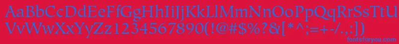 HiroshigestdBook Font – Blue Fonts on Red Background