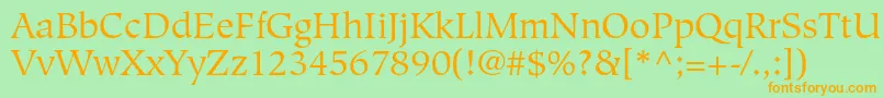 HiroshigestdBook Font – Orange Fonts on Green Background