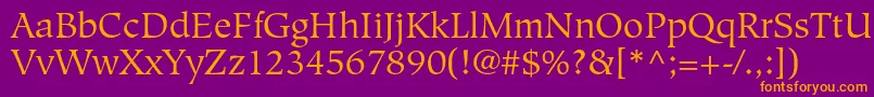 HiroshigestdBook Font – Orange Fonts on Purple Background