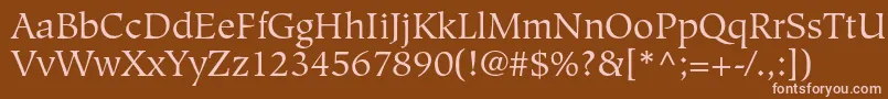 HiroshigestdBook-fontti – vaaleanpunaiset fontit ruskealla taustalla