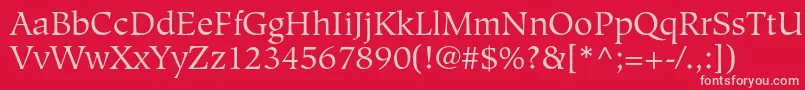 HiroshigestdBook Font – Pink Fonts on Red Background
