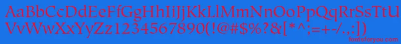 Шрифт HiroshigestdBook – красные шрифты на синем фоне