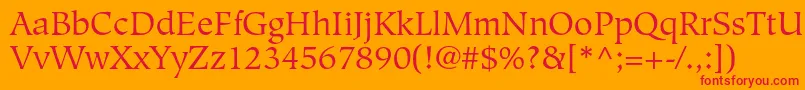 HiroshigestdBook Font – Red Fonts on Orange Background