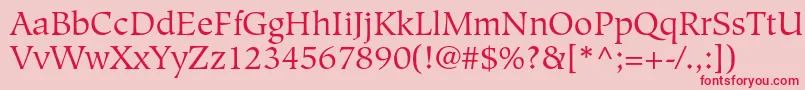 HiroshigestdBook Font – Red Fonts on Pink Background