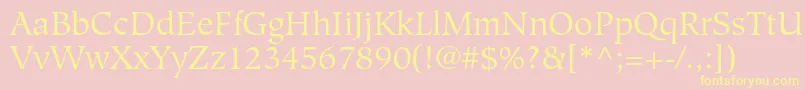HiroshigestdBook Font – Yellow Fonts on Pink Background