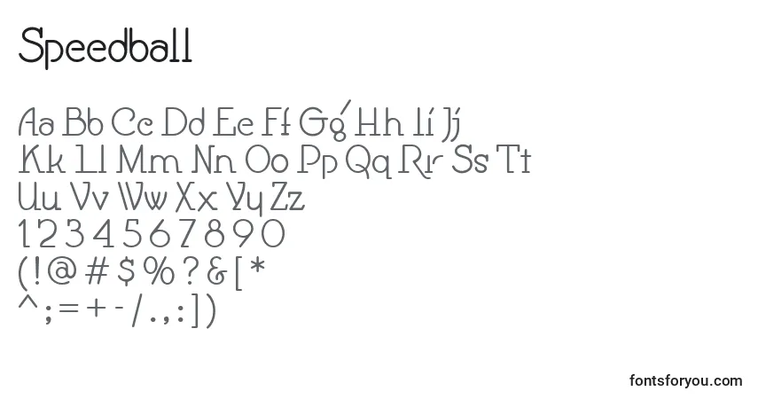 Шрифт Speedball – алфавит, цифры, специальные символы