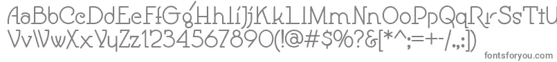 Speedball-fontti – harmaat kirjasimet valkoisella taustalla