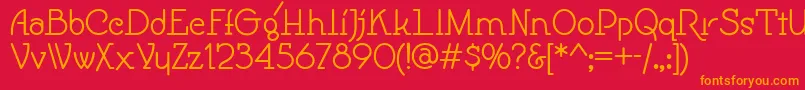 フォントSpeedball – 赤い背景にオレンジの文字