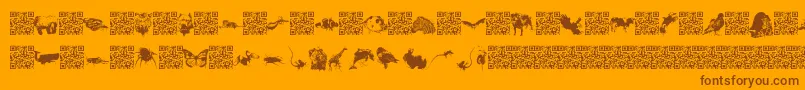 Worldbeings-Schriftart – Braune Schriften auf orangefarbenem Hintergrund