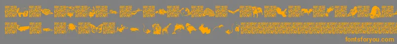 Fonte Worldbeings – fontes laranjas em um fundo cinza