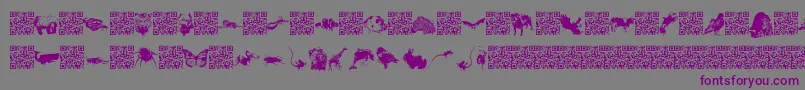 フォントWorldbeings – 紫色のフォント、灰色の背景