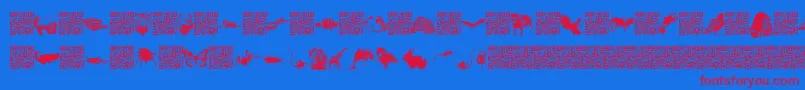 Worldbeings Font – Red Fonts on Blue Background
