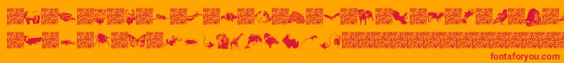 fuente Worldbeings – Fuentes Rojas Sobre Fondo Naranja