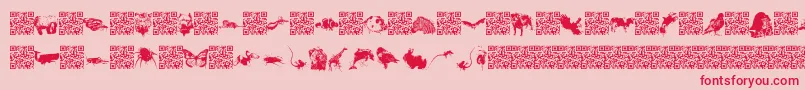 Worldbeings-Schriftart – Rote Schriften auf rosa Hintergrund