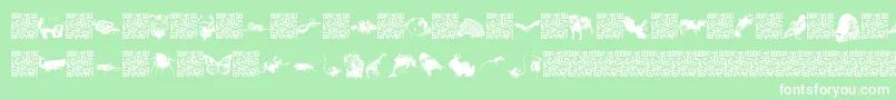 Worldbeings-Schriftart – Weiße Schriften auf grünem Hintergrund