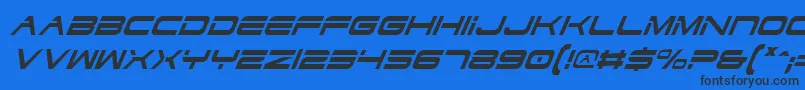 DodgerCondensedItalic Font – Black Fonts on Blue Background