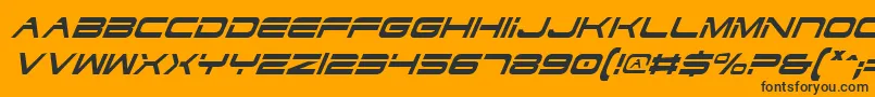 DodgerCondensedItalic-Schriftart – Schwarze Schriften auf orangefarbenem Hintergrund