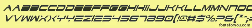DodgerCondensedItalic Font – Black Fonts on Yellow Background