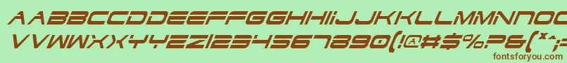 DodgerCondensedItalic Font – Brown Fonts on Green Background