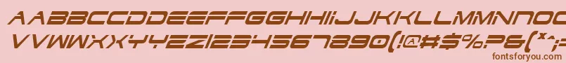 DodgerCondensedItalic-Schriftart – Braune Schriften auf rosa Hintergrund