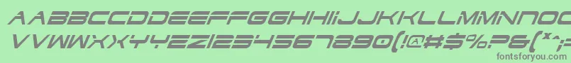 DodgerCondensedItalic-Schriftart – Graue Schriften auf grünem Hintergrund