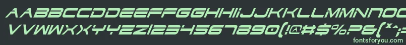 DodgerCondensedItalic Font – Green Fonts on Black Background