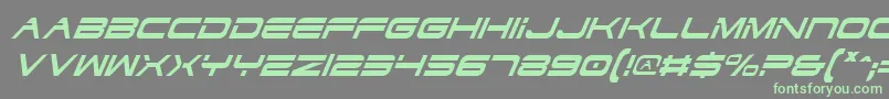 DodgerCondensedItalic-Schriftart – Grüne Schriften auf grauem Hintergrund