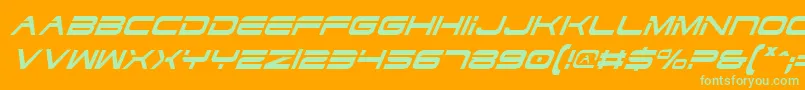 DodgerCondensedItalic Font – Green Fonts on Orange Background