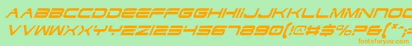 DodgerCondensedItalic Font – Orange Fonts on Green Background
