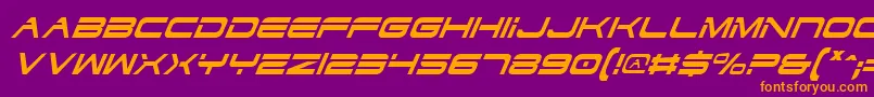 DodgerCondensedItalic Font – Orange Fonts on Purple Background