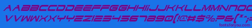 DodgerCondensedItalic Font – Purple Fonts on Blue Background