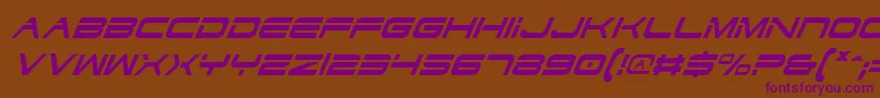 DodgerCondensedItalic-Schriftart – Violette Schriften auf braunem Hintergrund
