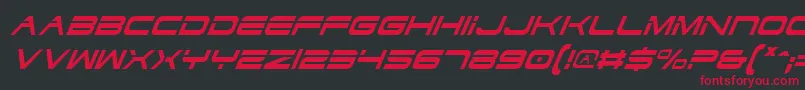 DodgerCondensedItalic Font – Red Fonts on Black Background