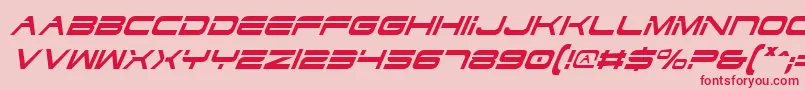 DodgerCondensedItalic Font – Red Fonts on Pink Background