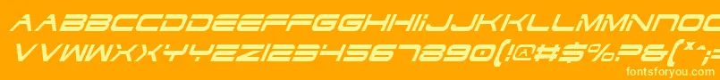 Шрифт DodgerCondensedItalic – жёлтые шрифты на оранжевом фоне