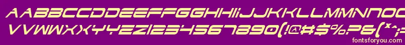 Шрифт DodgerCondensedItalic – жёлтые шрифты на фиолетовом фоне