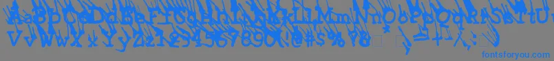 LinotypeGrassyExtrabold-Schriftart – Blaue Schriften auf grauem Hintergrund