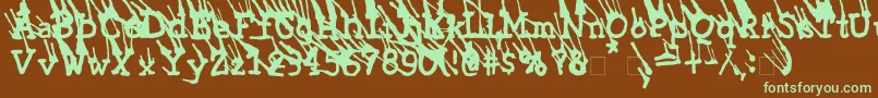 Czcionka LinotypeGrassyExtrabold – zielone czcionki na brązowym tle