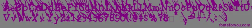 フォントLinotypeGrassyExtrabold – 紫色のフォント、灰色の背景
