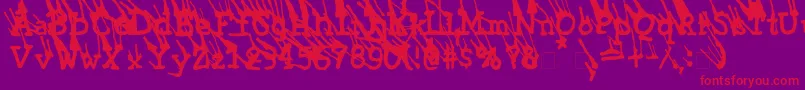 LinotypeGrassyExtrabold Font – Red Fonts on Purple Background