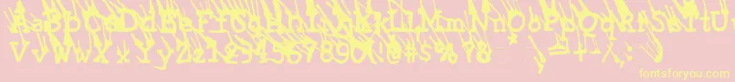 LinotypeGrassyExtrabold-Schriftart – Gelbe Schriften auf rosa Hintergrund