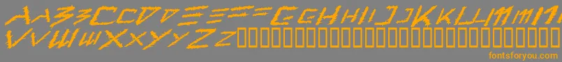 フォントBarbt – オレンジの文字は灰色の背景にあります。